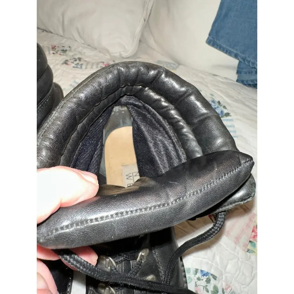 VINTAGE NINE WEST BLACK LEATHER HIKING BOOTS 7.5
